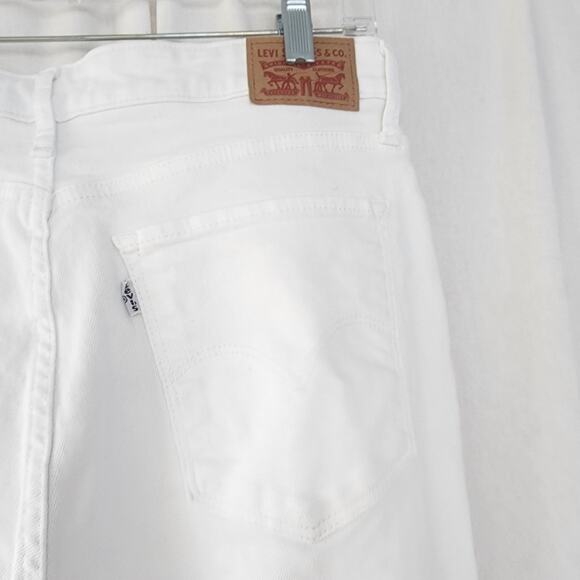 Levi's 501 High Rise Skinny Denim 31 X 27 Raw Hem Distressed Mom Jeans - Picture 11 of 11